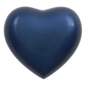 Blue Heart Shaped Cremation Urn with Metal <b>Ring</b> and Velvet Box <b>for</b> Pet <b>Ashes</b> Keepsake Beautiful Blue Heart Urn <b>For</b> Cat & Dog <b>Ash</b> - Product Image 2
