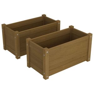 Juego de 2 Macetas de Madera de Pino Color Miel Sólido, Elegante Colección de Macetas para Jardín - Product Image 2