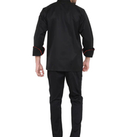 Manteau de cuisine personnalisé en twill pour homme, grande taille, manches longues, couleurs unies, uniforme de chef de cuisine, restaurant