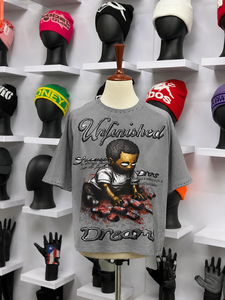 เสื้อยืดสตรีทแวร์ทรงปกติสำหรับผู้ชาย ผ้าฝ้าย 100% แขนเสื้อแบบแร็กแลน พิมพ์ลายกราฟิก  ผ้าฟลีซเนื้อหนา 300 กรัม ซักแบบวินเทจ ทรงฮิป - Product Image 6