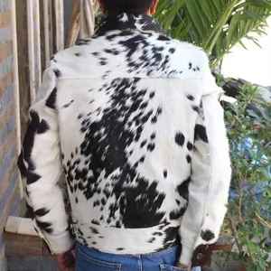 Chaqueta de Cuero con Pelo de Vaca para Hombre, Diseño 2026, Servicios OEM, Bolsillos con Cremallera Personalizados, Chaquetas de Cuero con Pelo de Vaca para Hombre - Product Image 2