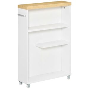 Bianco sottile armadio da bagno con ruote rotolanti scaffali porta carta igienica - Product Image 1