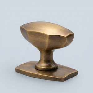 Traditional Brass Cabinet Back Plate Knob Hardware Handle Eco-Friendly Durable Matte Finish High Quality Home Hotel Kitchen - Product Image 1