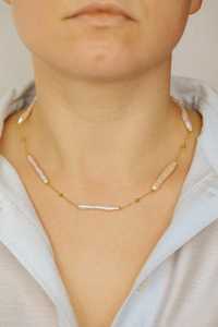 Collar de perlas Biwa de barra larga, elegante gargantilla de perlas, joyería impermeable, regalo para ella, plata de ley 925, oro de 14 quilates - Product Image 6