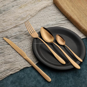 Juego de cubiertos/cubiertos de acero inoxidable Gracy Rose Gold PVD, cuchara brillante de grado 202/304, tenedor, cuchillo, cuchara para bebé, para fiestas hechas en la India - Product Image 5