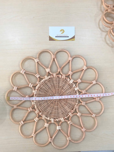 Natural Woven Rattan Placemat Handmade <b>Round</b> Dining <b>Table</b> <b>Mat</b> Durable Eco Friendly Charger Plates for Wedding Party Supplies - Product Image 4