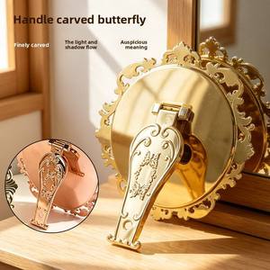 Round Brass <b>Leaf</b> Frame Decorative <b>Wall</b> Mirror Bohemian Style Framed Circular Design <b>Wall</b> <b>Decor</b> <b>Leaf</b> Design Decorative Mirror - Product Image 6