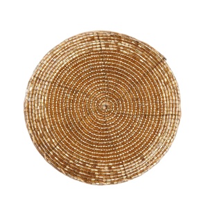Perles de rocaille faites à la main broderie conception personnalisée en gros de luxe sous-verre perlé pour la décoration de table pour les mariages fêtes de l'Inde - Product Image 1