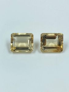Pierre précieuse naturelle Citrine transparente de qualité supérieure, coupe baguette, 10x12mm, 12,22 carats, jaune, 2 pièces pour la fabrication de bijoux, 2 pièces - Product Image 4