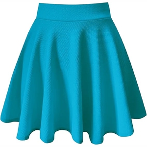 Jupe courte plissée trapèze pour femme, couleur unie, taille élastique, en mousseline, logo personnalisé, séchage rapide, Jupes pour femme - Product Image 1