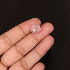 Natural <b>Light</b> Pink <b>Rose</b> Quartz Checkerboard Cut Loose Gemstone 6.5 Ct 12x12 mm Customizable for Jewelry Making - Product Image 2