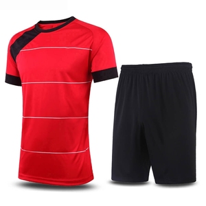 Custom <b>Men's</b> Red Yellow V Neck Soccer Jersey Kit with Black <b>Shorts</b> Moisture Wicking Polyester Sport Wear All Seasons - Product Image 3