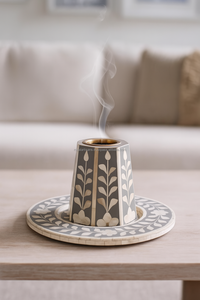 Bandeja de concha de mar Eid Ramadan Gift 100% Quemador religioso natural Incienso Bakhoor Set con caja India - Product Image 3