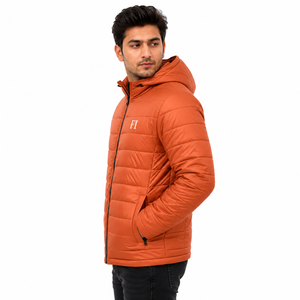 Custom Men's Insulated Casual Zip Up Men's Jackets Puffer Coat Hooded Padded Jacket <b>Winter</b> Lightweight <b>Quilted</b> Outerwear OEM - Product Image 3