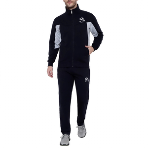 Ensemble de survêtement GYM Active pour homme, couleur unie, impression de logo personnalisé, séchage rapide, respirant, écologique, hiver, 100% coton - Product Image 1