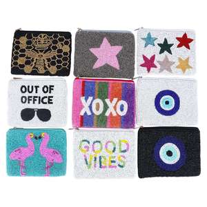 Monedero de Cuentas Bordadas a Mano con Diseño Moderno, Cierre de Cremallera, Ecológico, Regalo de Moda para Mujer - Product Image 6