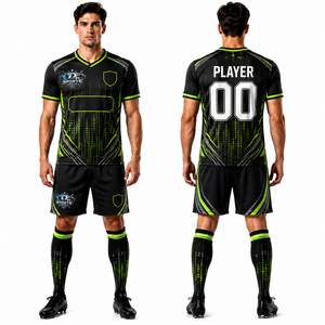 Nouveaux arrivages : ensembles d'uniformes de football personnalisés par sublimation, maillots et shorts de football professionnels pour hommes. - Product Image 1