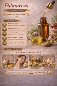 Palmarosa Essential <b>Oil</b> Pure Natural Aromatherapy Skin Care Hair Care Massage <b>Diffuser</b> Use Pain Relief All Skin Types Bulk - Product Image 3