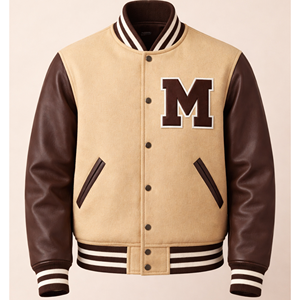 Custom Fashion Men <b>Varsity</b> <b>Jacket</b> Stand Collar Loose Casual Polyester OEM Service - Product Image 2