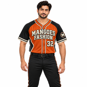 Camiseta de Béisbol y Sóftbol Unisex en Oferta, con Botones, Manga Corta, Cuello en V, Ecológica, Transpirable, de Malla, con Estampado Personalizado - Product Image 2