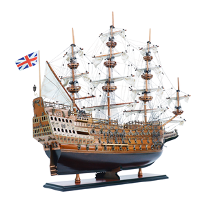 โมเดลเรือซีดาร์ไม้แกะสลักเพ้นท์ลาย Sovereign Seas งานแฮนด์เมด - ของตกแต่งบ้านธีมทะเล - ของขวัญสำหรับโรงแรม/สำนักงาน - ขายส่ง - Product Image 3