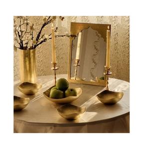 Bol à fruits tendance en fer martelé couleur or, vaisselle pour accessoires de cuisine - Product Image 1