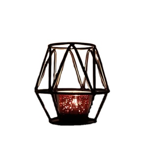 Red Metal <b>Tealight</b> Candle Holder Handmade Glass <b>Lantern</b> Stand Home Decoration Christmas Occasions Features Beautiful Candelabra - Product Image 1