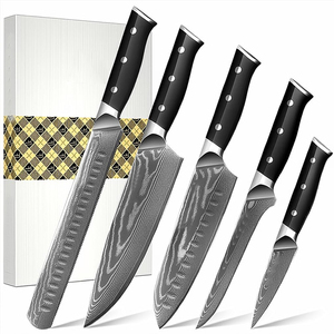Professional Damascus Steel <b>Kitchen</b> <b>Knife</b> Set Elegant Design Chef <b>Knives</b> Durable Reliable Performance for Daily Cooking - Product Image 1