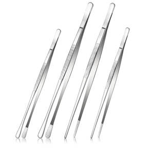 Pince de cuisine droite en acier inoxydable pour chef, idéale pour la présentation et le barbecue en extérieur - Product Image 1