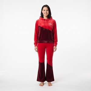 Conjunto Deportivo de Terciopelo Bicolor para Mujer, Sudadera con Capucha de Manga Larga y Pantalones, Ligero, Transpirable, Ropa Deportiva Informal de Invierno - Product Image 5