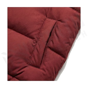 Hooded Quilted Vest Women Winter Solid Color Polyester Filling Button Closure Regular Length Woven Fabric - Product Image 5
