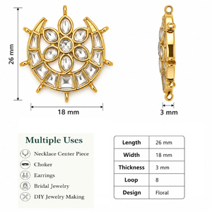 Dijes de Flor de Latón Chapado en Oro con Piedras, Estilo Étnico, Colgantes Unisex para Bodas, Accesorios para Hacer Joyería DIY - Product Image 6