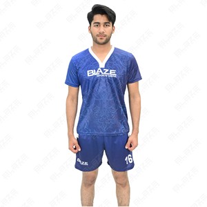 Conjunto de Camiseta de Fútbol Azul para Hombre Blaze, Cuello en V, Manga Corta, Poliéster que Absorbe la Humedad, Uniforme Número 16, Corte Atlético - Product Image 4