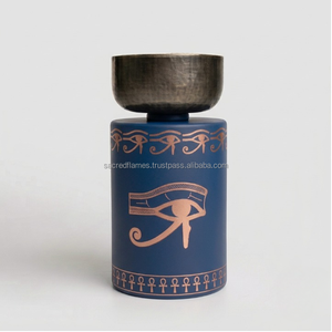 เตาเผาบัคฮูร์แบบอาหรับทำมือสำหรับใช้ในเชิงพาณิชย์ รุ่น Eye of Horus สีน้ำเงิน ทำจากโลหะ สำหรับถ่านอูด ขายส่ง - Product Image 3