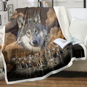 Coperta in flanella con stampa lupo grigio, misura Queen, morbida e calda, per divano, letto, soffa - Product Image 1