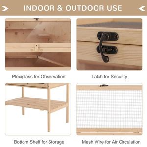 Para el envío Jaula de hámster de madera Hábitat de ratones Hábitat de ratas-Casas y muebles para mascotas (Prohibido por) - Product Image 4