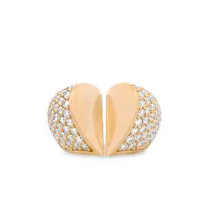 Heart Cocktail <b>Rings</b> Solitaire Minimalist Statement <b>Dome</b> Bands 14k 18k Solid Gold Pave Round Cut Lab Grown Diamonds Manufacturer - Product Image 5