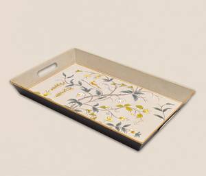 Bandeja de servir de madera esmaltada hecha a mano para comedor con estampado floral y opciones personalizables - Product Image 2