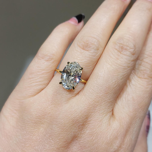 Women's Yellow Gold Oval Cut Natural Diamond <b>Ring</b> Classic Style Engagement Jewelry - Product Image 2