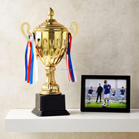 Coupe trophée de 1ère place en métal doré, design mi-siècle, moulée sous pression, pour compétitions sportives, tournois et concours de orthographe (16,63 po)