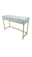 Table console en os incrusté en vente, style ferme britannique, table console artisanale, vente en gros en Inde, consoles de salon pour la décoration de la maison