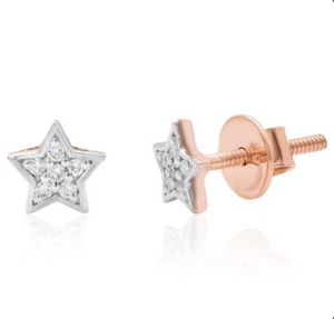 Pendientes de diamantes naturales con forma de estrella, oro de 14 quilates, joyería moderna para fiesta de compromiso y boda, joyería ligera para mujer, 0,860 GM - Product Image 2