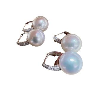 Pendientes de Perlas Naturales con Diseño de Donut, Plata 925 de Alta Gama, Estilo Europeo y Americano - Product Image 5