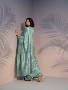 ผ้าไหมราสเบอร์รี่แท้ปักลายอีลิท วีฟส์ พร้อมงานเลเฮริยาและขอบประดับเลื่อม - Product Image 4