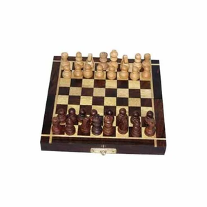 Classic Wooden Folding <b>Chess</b> <b>Board</b> Decorative Handmade Game <b>Set</b> For Kids Learning Adults And Family Play - Product Image 1