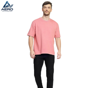 เสื้อยืดคอตตอนหนาน้ำหนักมาก สีชมพูวินเทจ ล้างสีแบบแอซิดวอช ทรงคอกลมเรียบง่าย สไตล์สตรีทแวร์ โอเวอร์ไซส์ ไหล่ตก - Product Image 6