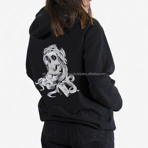 Logo personnalisé sans ficelle vierge 100 coton vendeurs imprimé polaire uni blanc avion noir sweats à capuche unisexe - Product Image 3