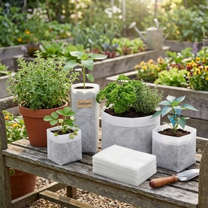 Hot Sale New Eco-Friendly Aeration Non-Woven Plant Fiber Biodegradable 1000mL Capacity Plant Grow Bags Seedling <b>Pots</b> - Product Image 2