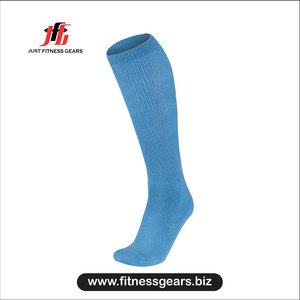 Just Fitness Gears Knee High <b>Socks</b> Solid Blue Breathable Spandex Polyester Adult Summer Cycling <b>Compression</b> <b>Socks</b> - Product Image 2