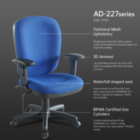 Chaise de bureau ergonomique en tissu confortable avec accoudoirs, chaise de bureau, chaise secrétarielle